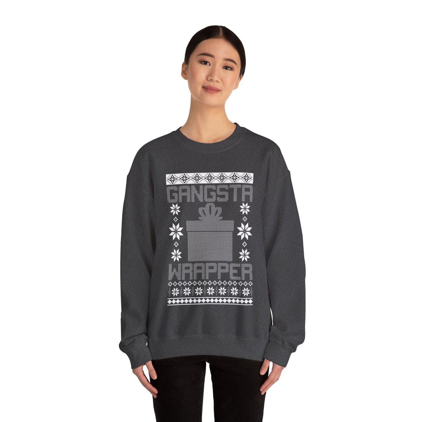 Gangsta Wrapper Funny Ugly Christmas Sweater Women Jumper Sweatshirt