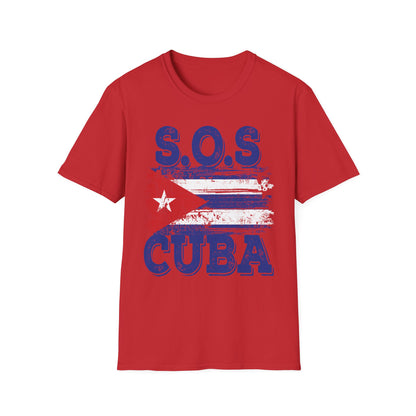 SOS Cuba Cuban Flag Shirt Man Cuban T-Shirt for Men Women