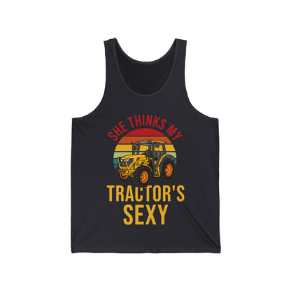 Funny She Thinks My Tractors Sexy Farming Farmer Farm Tank Tops