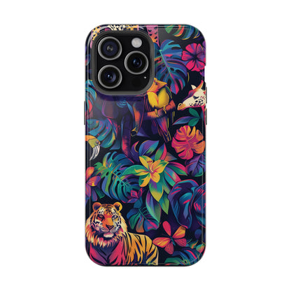 Animal Collage Vibrant Pattern iPhone 13 14 15 Pro Max Plus Case Compatible with MagSafe Tough Cases Protection, Magnetic Phone Case for iPhone  Classic Series