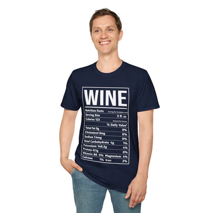 Wine Nutrition Facts Funny Family Matching Thanksgiving Christmas Drinking T-Shirt For Men Women