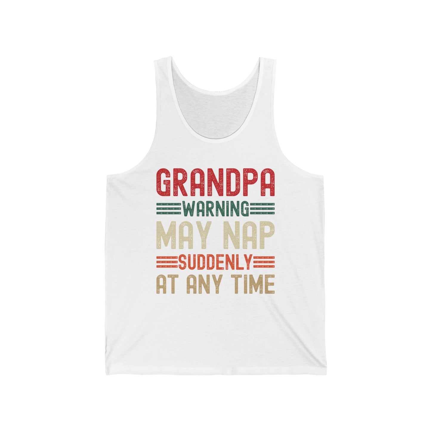 Funny Mens Grandpa Warning May Nap Suddenly At Any Time Vintage Father Day Tank Top