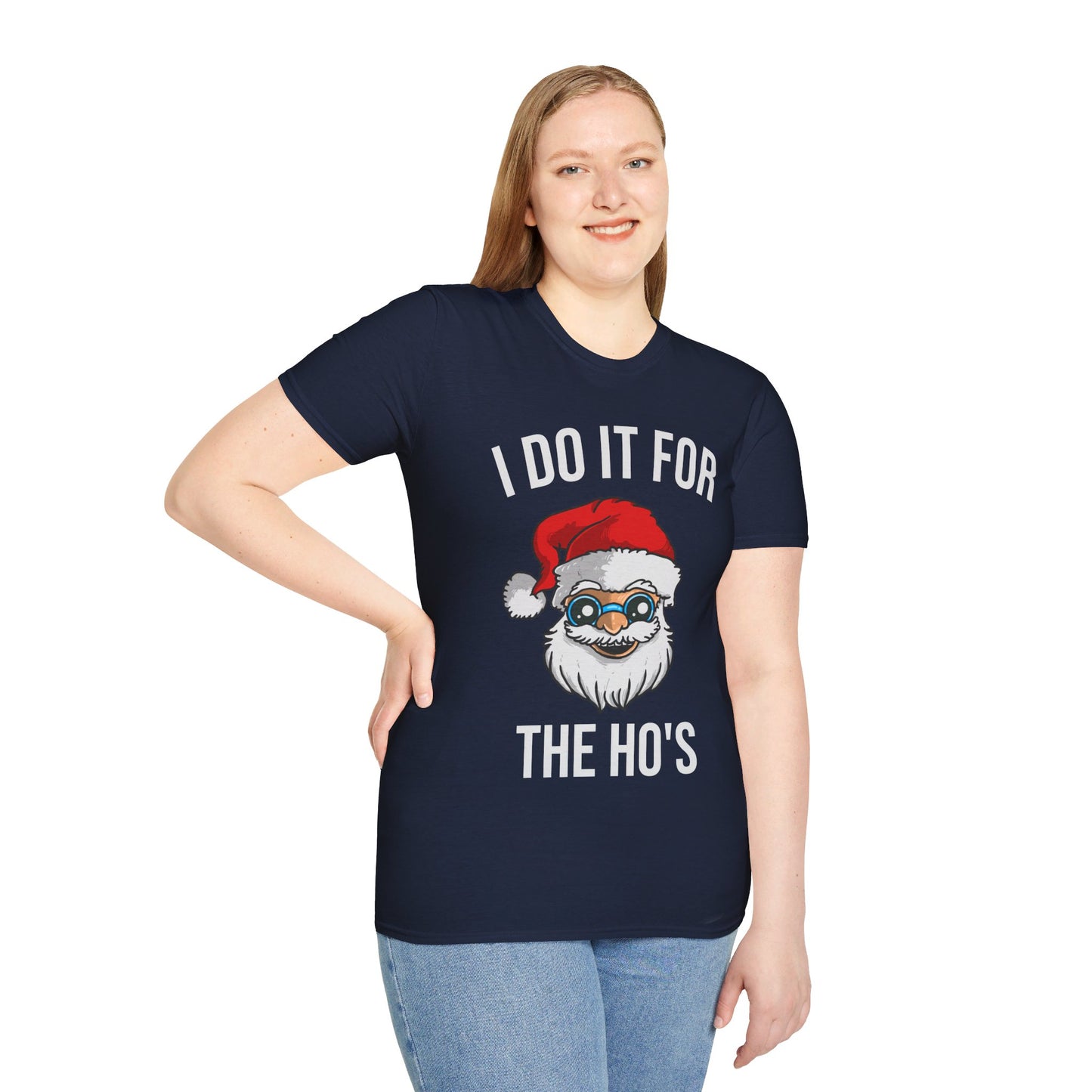 Funny Santa I Do It For The Ho's Christmas Xmas T-Shirt Men Women