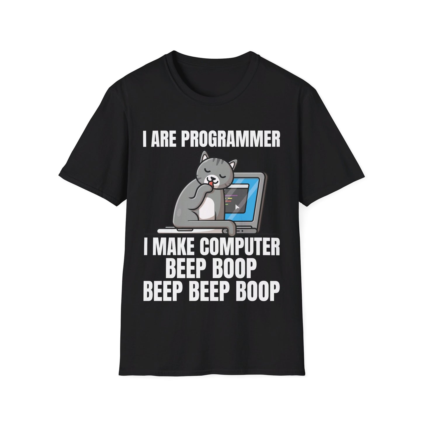 Funny I Are Programmer I Make Computer Beep Boop Cute Cat T-Shirt For Men Women T-Shirt