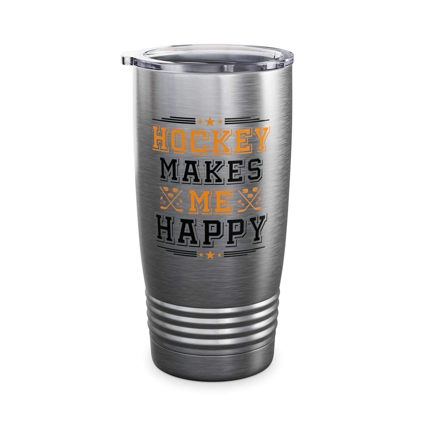 Hockey Makes Me Happy Funny Ice Hockey Fan Tumbler For Men Women Tumbler