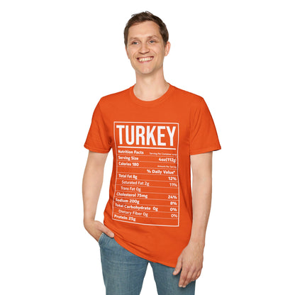 Turkey Nutrition Facts Funny Family Matching Thanksgiving Christmas T-Shirt For Men Women