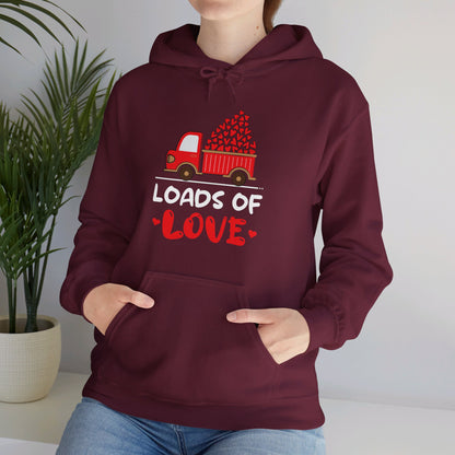 Funny Loads of Love Tractor Cute Valentines Day Truck Hoodie