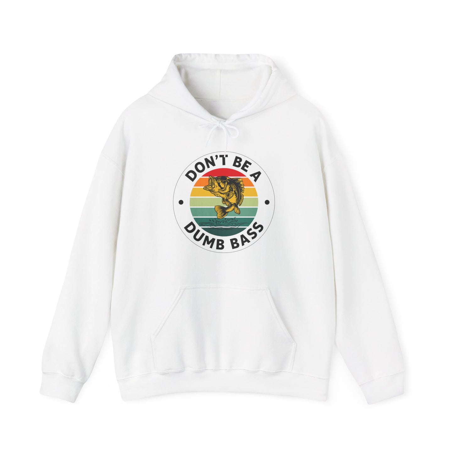 Funny Bass Fishing Don't Be A Dumb Bass Retro Mens Fishing Hoodie