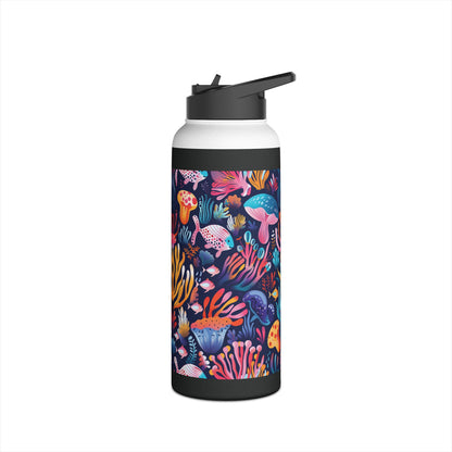 Underwater World Pattern Stainless Steel Water Bottle with Twist-on Lid and Double-Wall Vacuum Insulation