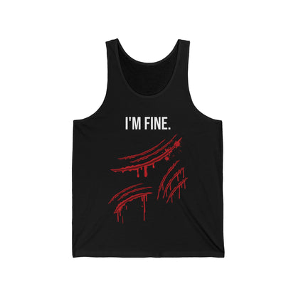 Tiger Claws I'm Fine Bloody Zombie Scary Halloween Costume  Tank Top Men Women