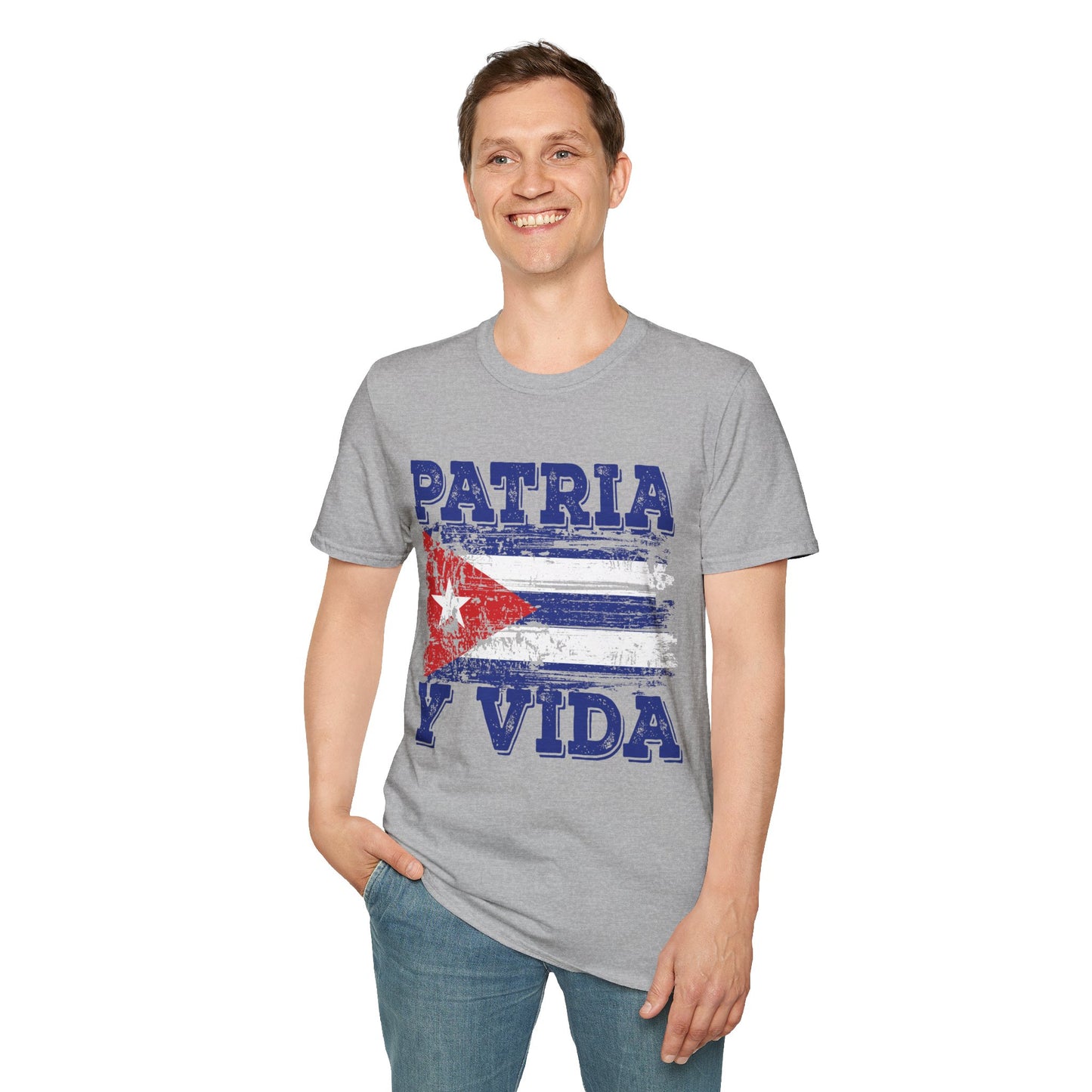 Cuba Patria y Vida Flag Distressed Vintage Cuban Flag T-Shirt For Men Women