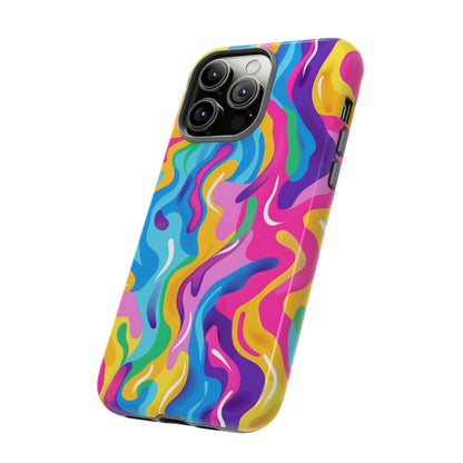 Rainbow Splash Pattern iPhone iPhone 13 14 15 16 Pro Max Plus Case Wireless Charging Compatible Tough Cases Protection, Magnetic Phone Case for iPhone Classic Series