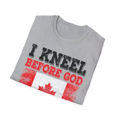 I Kneel Before God And I Stand For The Flag Canada Canadian Flag T-Shirt