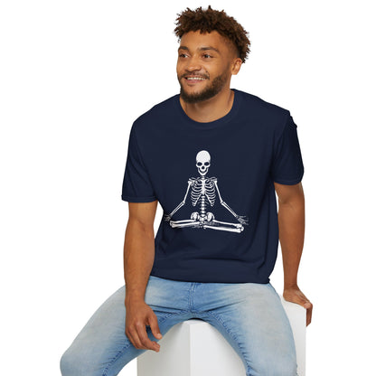 Meditating Skeleton Funny Freaky Yoga Zen Balance Halloween Costume Shirt for Men Women T-Shirt