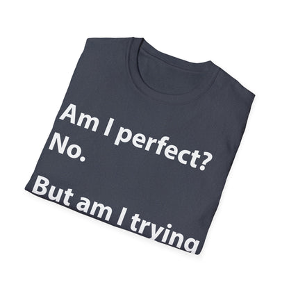 Funny Am I Perfect No. Am I Trying To Be A Better Person Also No Sarcastic T-Shirt