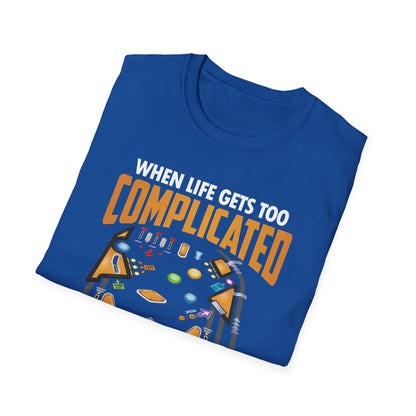 Pinball Funny T-shirt When Life Gets Too Complicated Pinball Lover Premium T-shirt