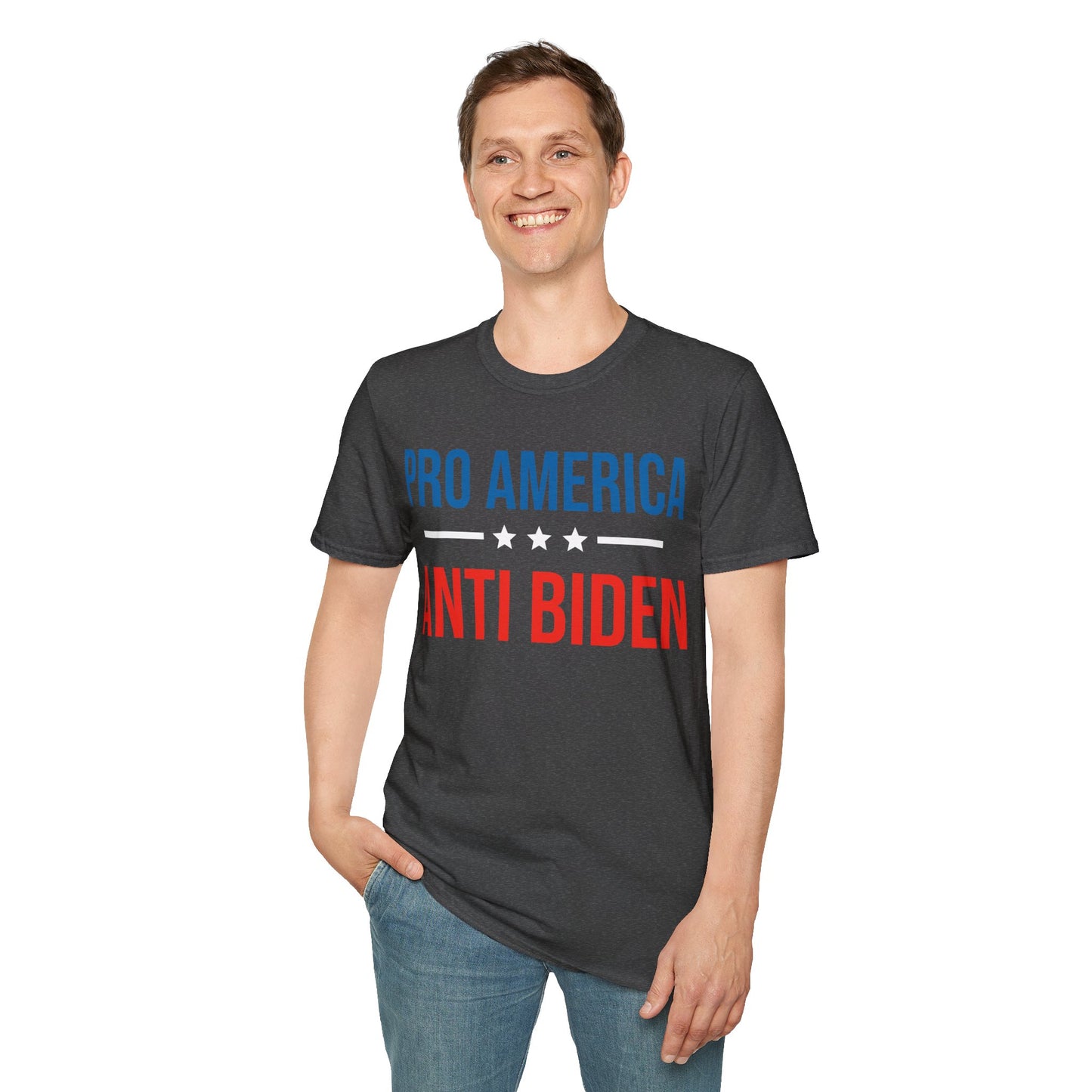 Pro America Anti Biden Flag Impeach Joe Biden Anti-Biden 8646 T-Shirt Men Women