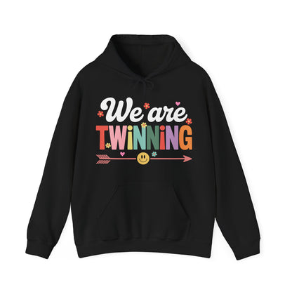We're Twinning With My Bestie Twin Day Spirit Week Retro 70s Hoodie For Men Women