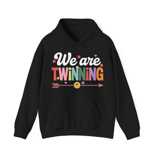 We're Twinning With My Bestie Twin Day Spirit Week Retro 70s Hoodie For Men Women