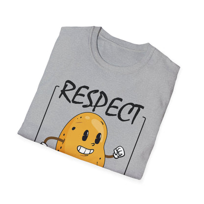 Funny Respect The Potato Gift Men Cute Root Vegetable Lovers Vegan T-Shirt For Men Women T-Shirt