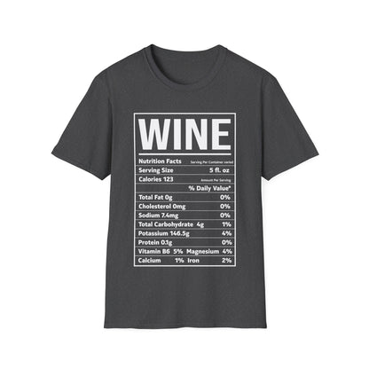 Wine Nutrition Facts Funny Family Matching Thanksgiving Christmas Drinking T-Shirt For Men Women