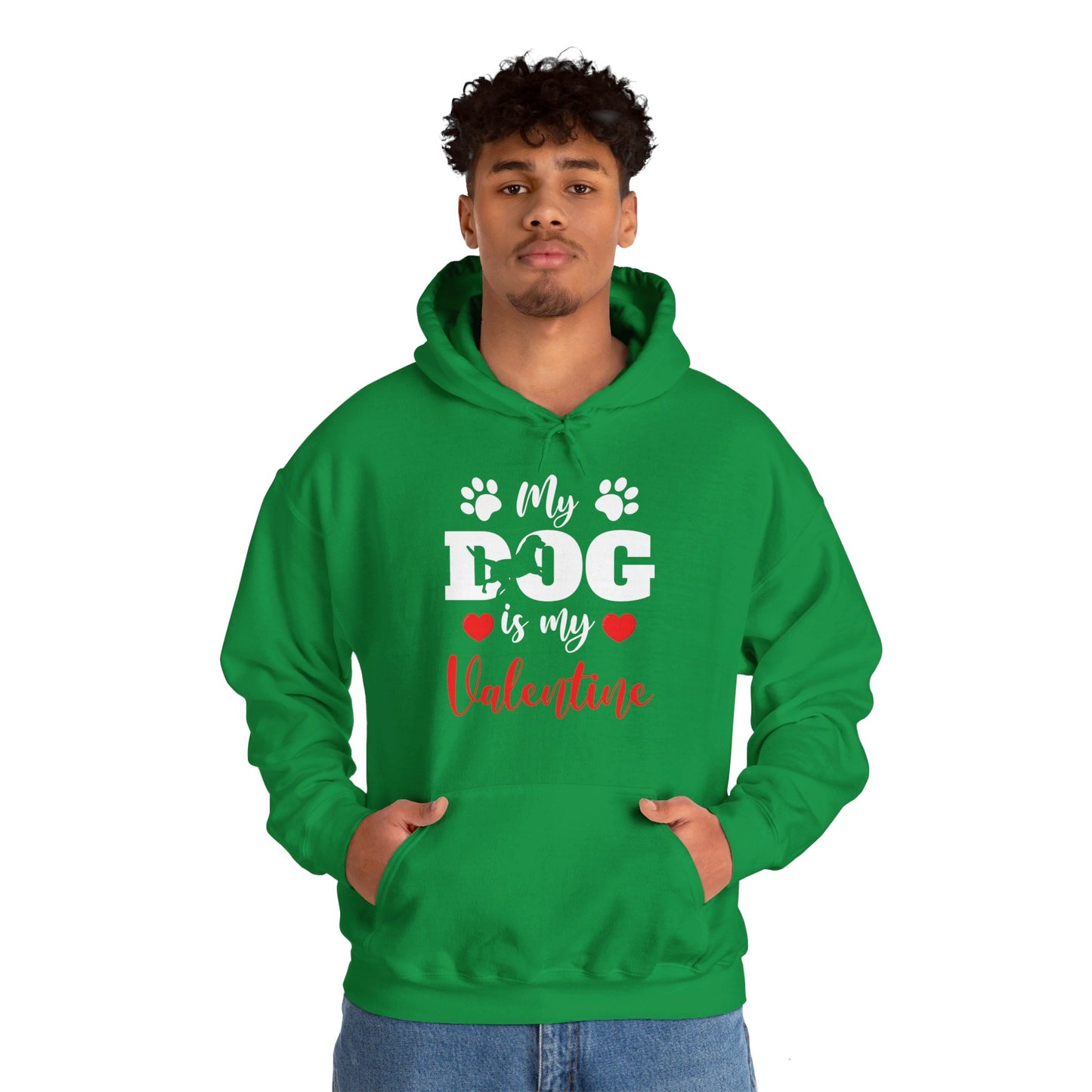 Funny My Dog is My Valentine Dog Lovers Hoodie For Men Women Hoodie