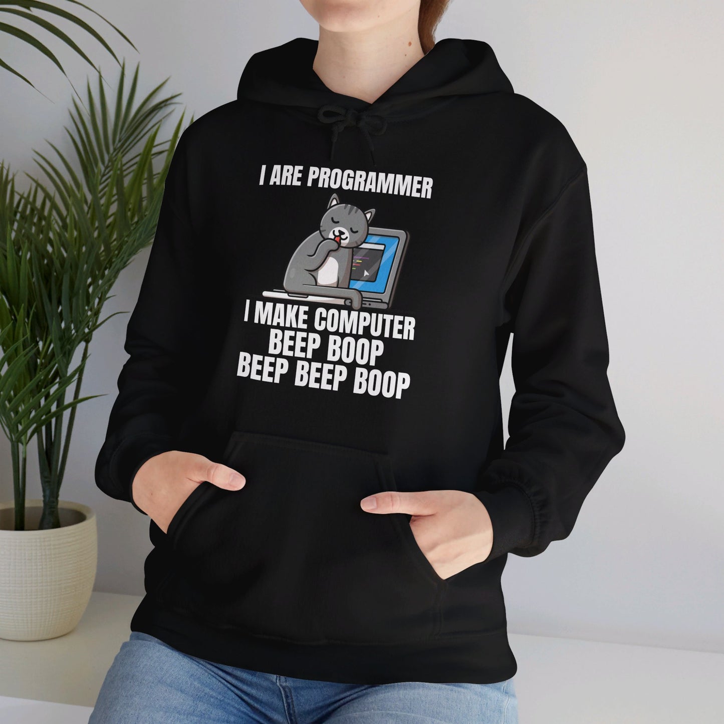 Funny I Are Programmer I Make Computer Beep Boop Cute Cat Hoodie For Men Women Hoodie