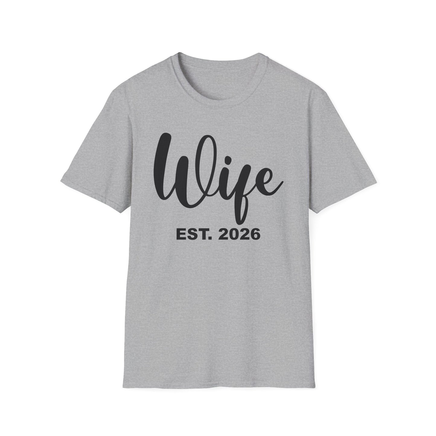 Funny Wife Est 2026 Just Married Bride Honeymoon Couple Wedding T-Shirt For Women