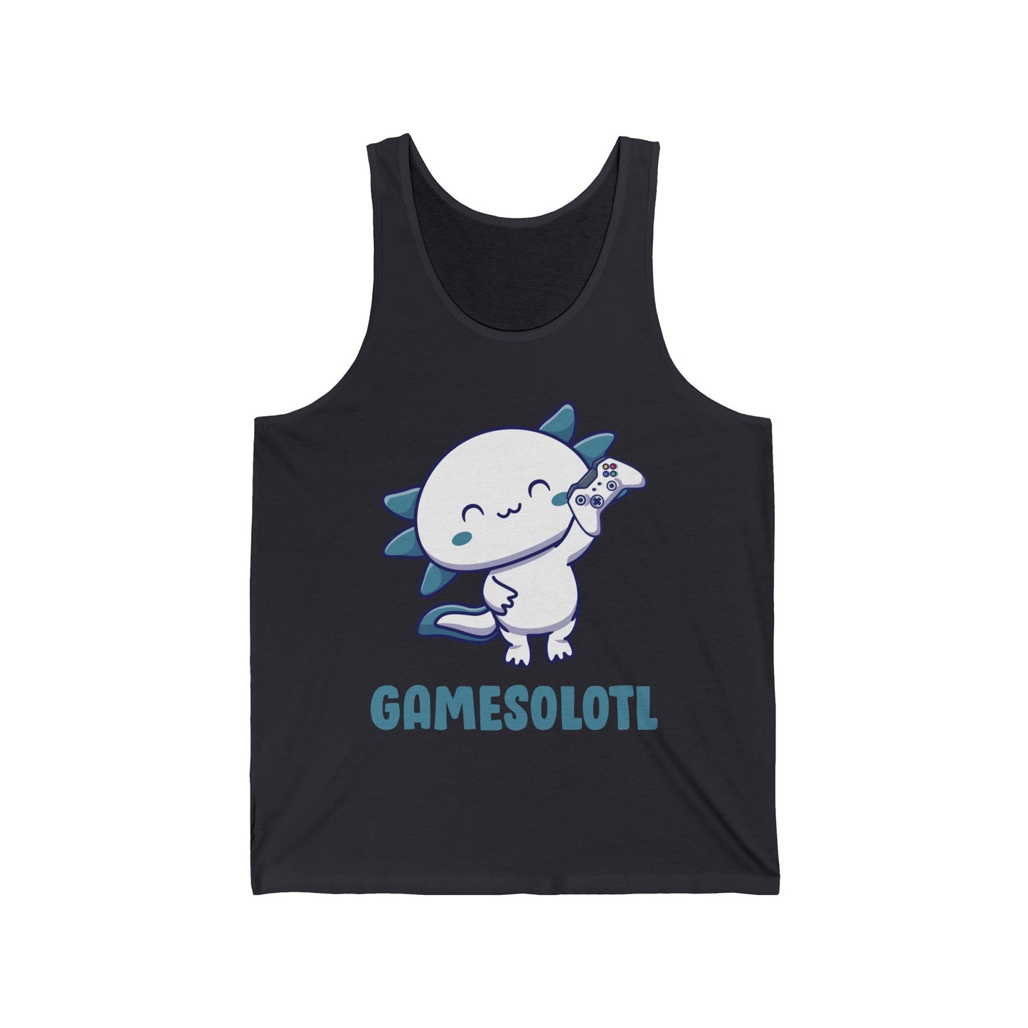 Funny Gamesolotl Gamer Axolotl Fish Playing Video Games Lizard Gaming Tank Top Men Women