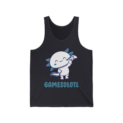 Funny Gamesolotl Gamer Axolotl Fish Playing Video Games Lizard Gaming Tank Top Men Women