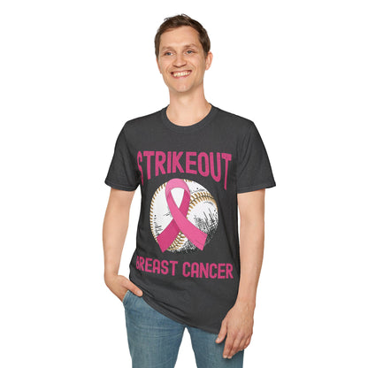 Strike Out Breast Cancer Baseball Fight Awareness T-Shirt Men Women