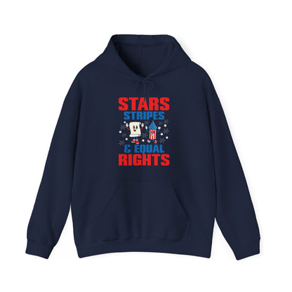 Stars Stripes & Equal Rights 4th Of July Retro Groovy Hoodie For Men Women Hoodie