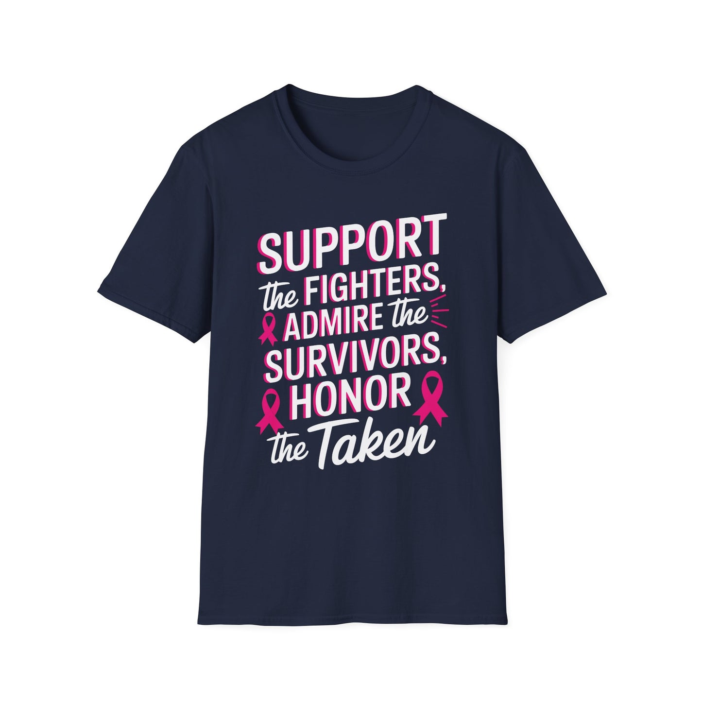 Breast Cancer Awareness Support Fighters Admire Survivors T-Shirt For Men Women