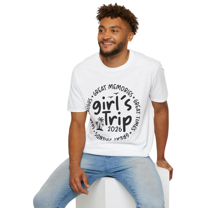 Girl's Trip 2026 Memories Friends Trip Matching Vacation T-Shirt For Men Women T-Shirt