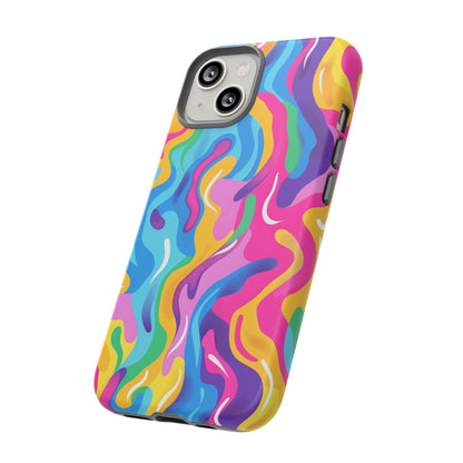 Rainbow Splash Pattern iPhone iPhone 13 14 15 16 Pro Max Plus Case Wireless Charging Compatible Tough Cases Protection, Magnetic Phone Case for iPhone Classic Series