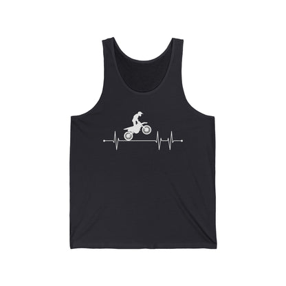 Funny Dirt Bike Heartbeat Dirtbike Motocross Biker Tank Top For Men