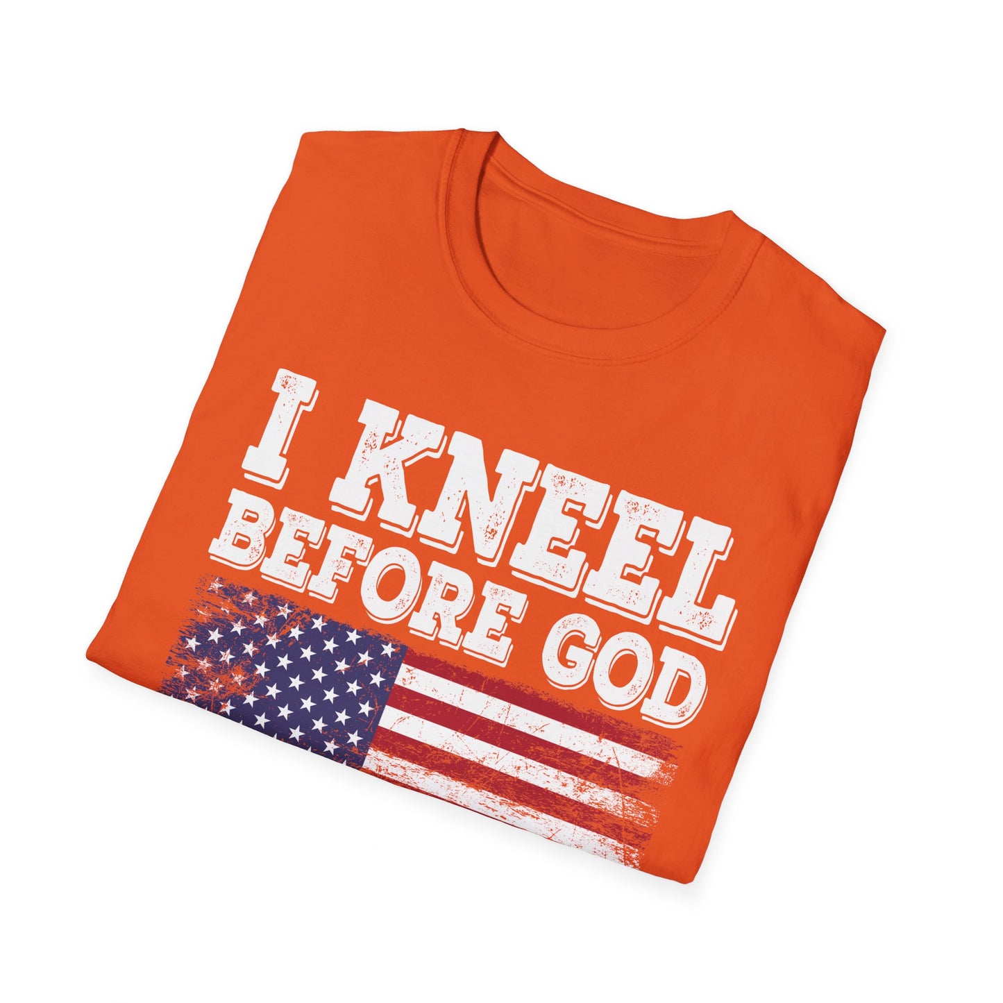 I Kneel Before God And I Stand For The Flag USA United States Flag T-Shirt