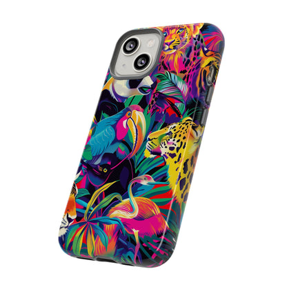 Animal Collage Pattern iPhone 13 14 15 16 Pro Max Plus Case Wireless Charging Compatible Tough Cases Protection, Magnetic Phone Case for iPhone Classic Series
