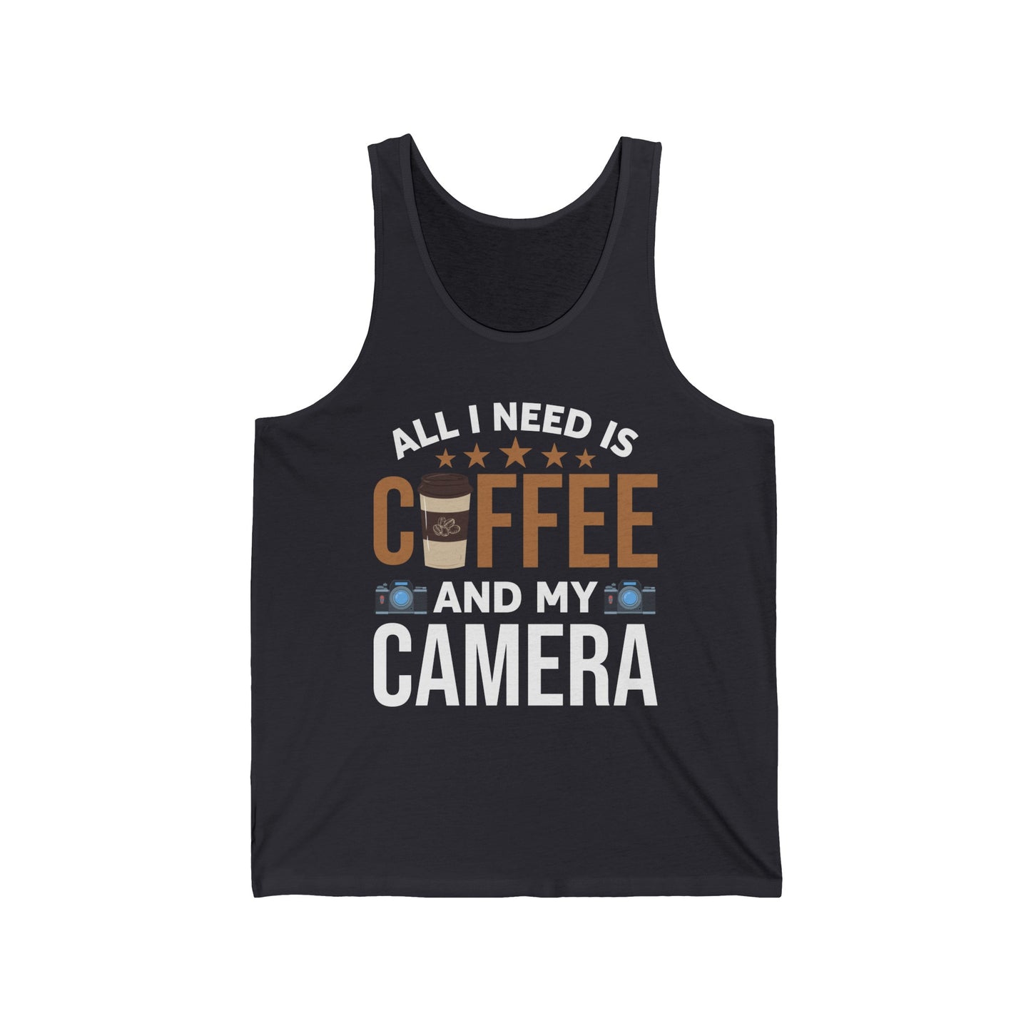 Photography Coffee Tank Top All I Need is Coffee and My Camera Photographer Caffeine Lovers Tank Top For Men Women Travelers