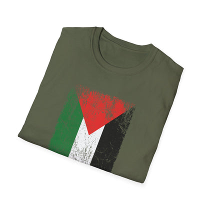 Distressed  Palestine Flag I love Palestine Gaza Vintage T-Shirt For Men T-Shirt