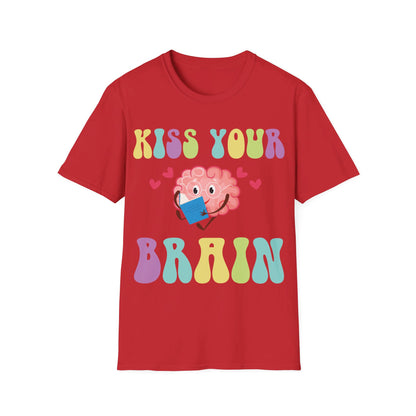 Funny Back To School Kiss Your Brain Cute Teacher Appreciation T-Shirt For Men Women T-Shirt