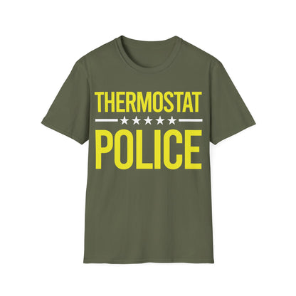 Mens Thermostat Police For A Police Fathers Day Dad Papa T-Shirt