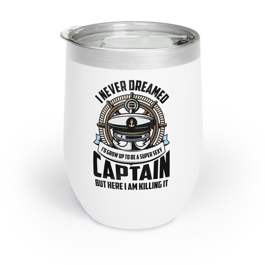 Funny Boat Captain Boating Funny Boat Lover Chill Wine Tumbler For Men