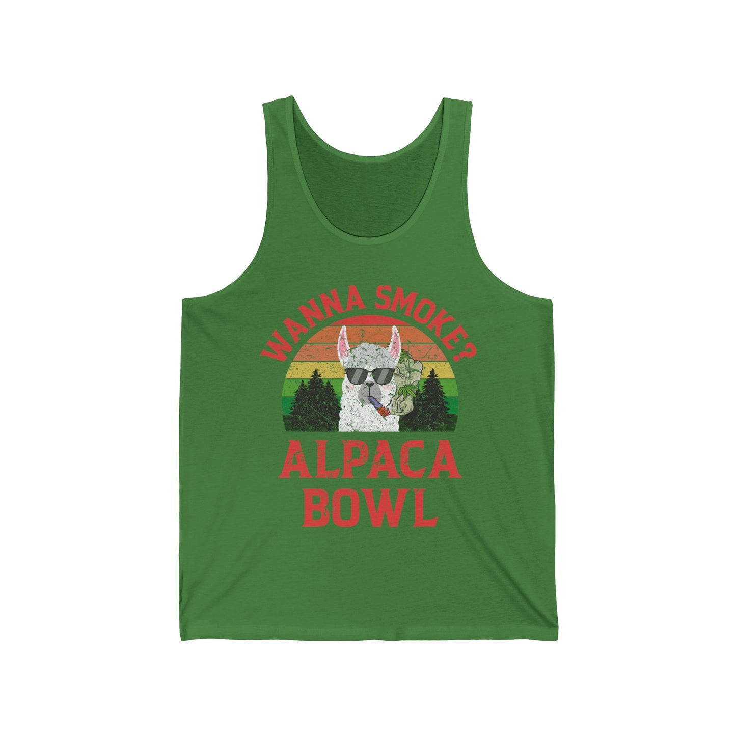 Funny Wanna Smoke Alpaca Bowl, Cute Weed Pun Marijuana Tank Tops