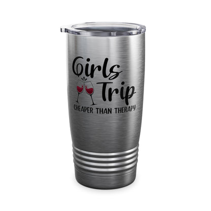 Funny Girls Trip Cheaper Than Therapy Beach Vacation Party Tumbler For Women