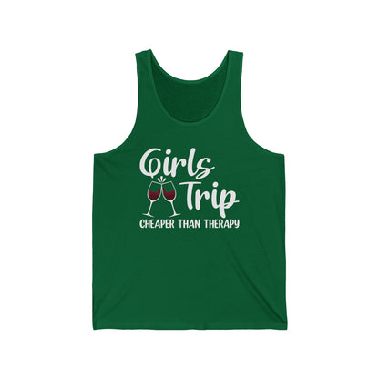 Funny Girls Trip Cheaper Than Therapy Beach Vacation Party Tank Top For Women