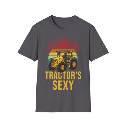 Funny She Thinks My Tractors Sexy Farming Farmer Farm T-Shirt