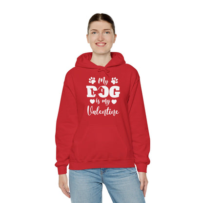 Funny My Dog is My Valentine Dog Lovers Hoodie For Men Women Hoodie