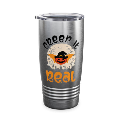 Funny Halloween Creep it Real Vintage Ghost Halloween Tumbler Men Women