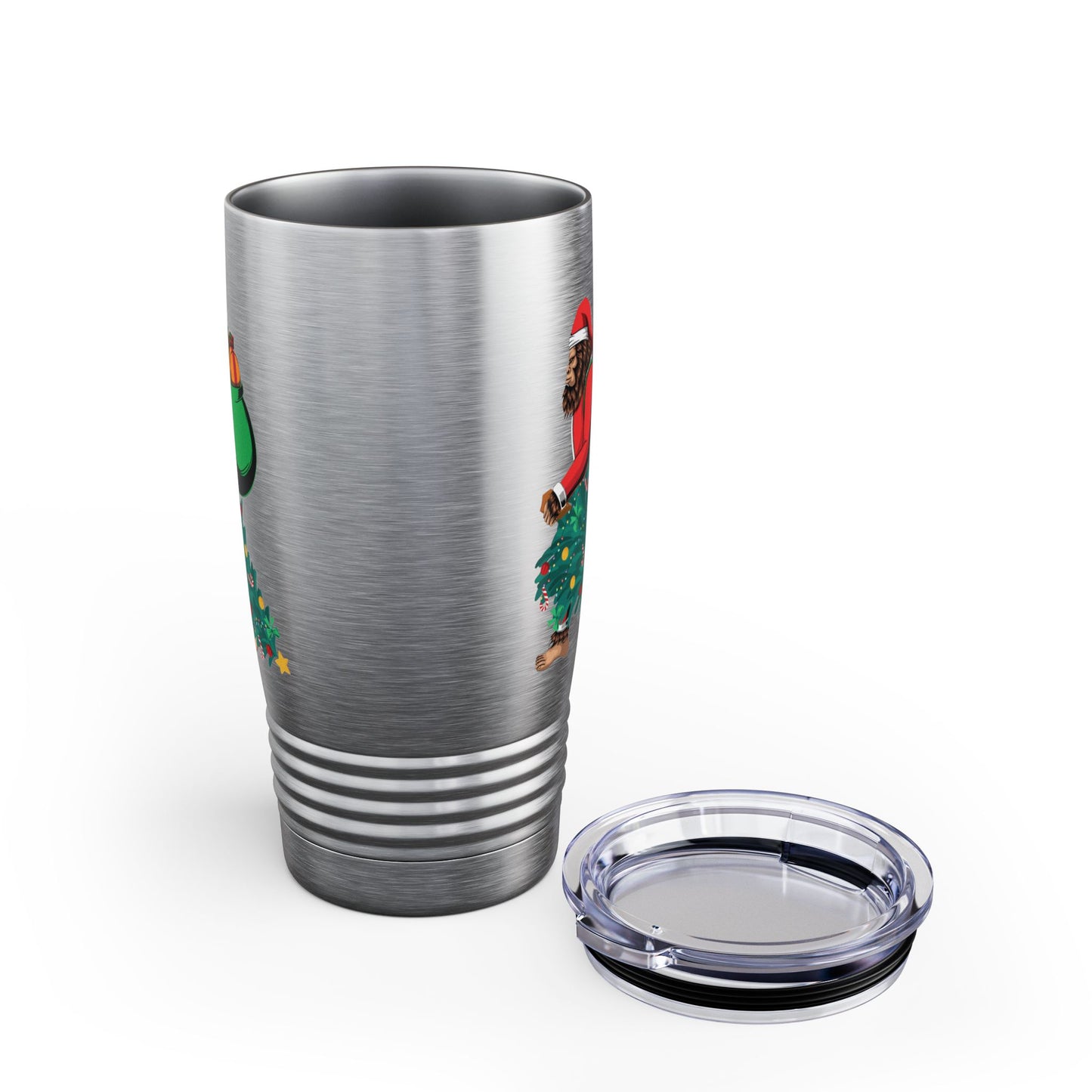 Bigfoot Santa Christmas Tree Lights Gifts Funny Xmas Sasquatch Tumbler For Men Women Tumbler